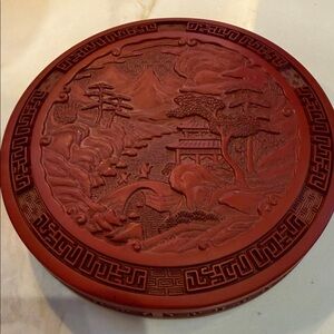 Decorative Red Circular Art Piece